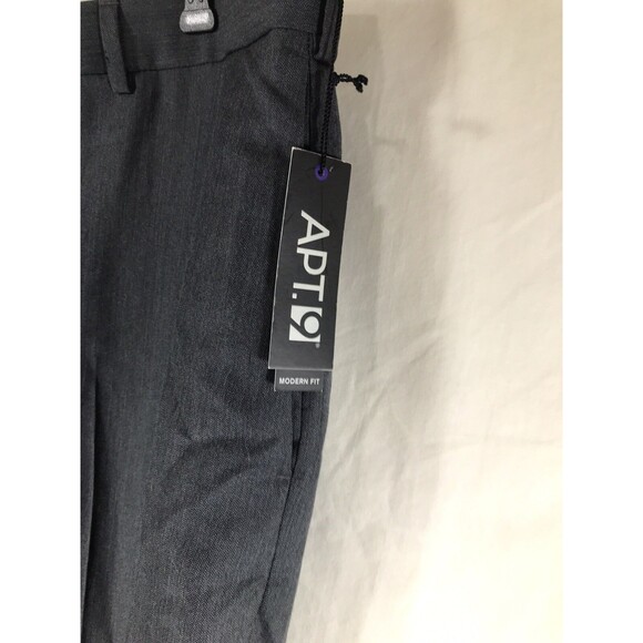 NWT Apt.9 dress Pants men 40x32 Flat front zip closure stripe grey - Picture 5 of 6